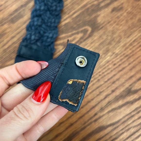 Chunky Knit Navy Blue Belt Anthropologie S/M - Picture 4 of 4